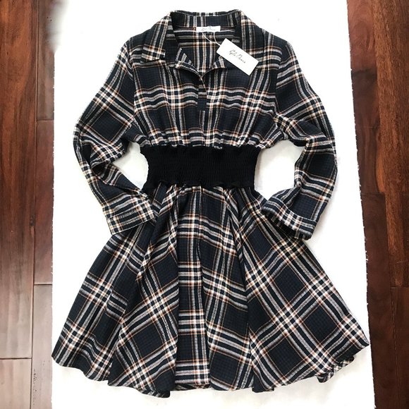NWT Kayla Paris Smock Waist Plaid Dress - Picture 8 of 12